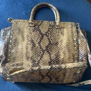 Michael Kors Snakeskin Python Leather Studded Handbag Purse